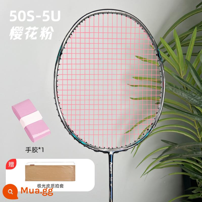 Vợt cầu lông Kawasaki Aurora 50S full carbon 4u 5u siêu nhẹ bé trai và bé gái tấn công tốc độ thi đấu chuyên nghiệp một phát - Aurora 50S-Green Mirror [5U Sakura Pink Line] Tặng 1 keo dán tay + 1 túi chụp bằng da Aurora