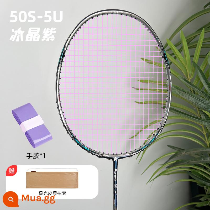 Vợt cầu lông Kawasaki Aurora 50S full carbon 4u 5u siêu nhẹ bé trai và bé gái tấn công tốc độ thi đấu chuyên nghiệp một phát - Aurora 50S-Green Mirror [5U Ice Crystal Purple Line] Tặng 1 keo dán tay + 1 túi chụp bằng da Aurora