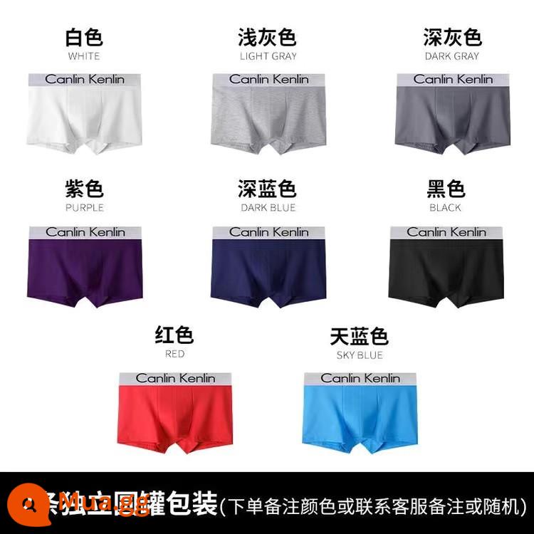 CK & LJRLTHO Quần Lót Nam Nam Cotton Nguyên Chất Boxer Thể Thao Thoáng Khí Quần Lót Boxer Hộp Quà Tặng Lễ Tình Nhân Quà Tặng - Mẫu viền bạc, màu tùy chọn, lời nhắn, 2 chiếc trong hộp quà