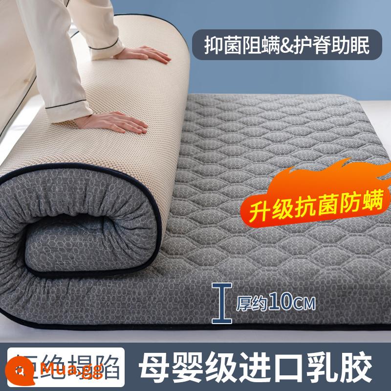 Nệm Cao Su Đệm Nhà Dày Cho Thuê Ký Túc Xá Đơn Mút Xốp Tatami Nệm - Mẫu kháng khuẩn và chống mạt được nâng cấp - mẫu một mặt - màu xám trang nhã - dày khoảng 9cm [làm đầy cao su không dễ xẹp]