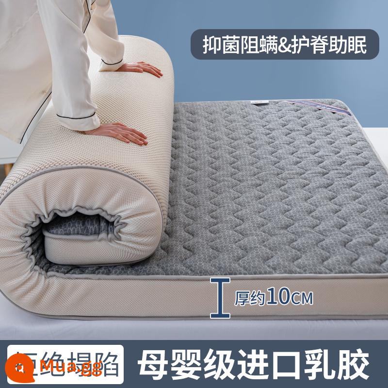 Nệm Cao Su Đệm Nhà Dày Cho Thuê Ký Túc Xá Đơn Mút Xốp Tatami Nệm - Kiểu dệt kim - ba chiều - xám gợn sóng - dày khoảng 10 cm [lấp đầy mủ cao su không dễ xẹp]