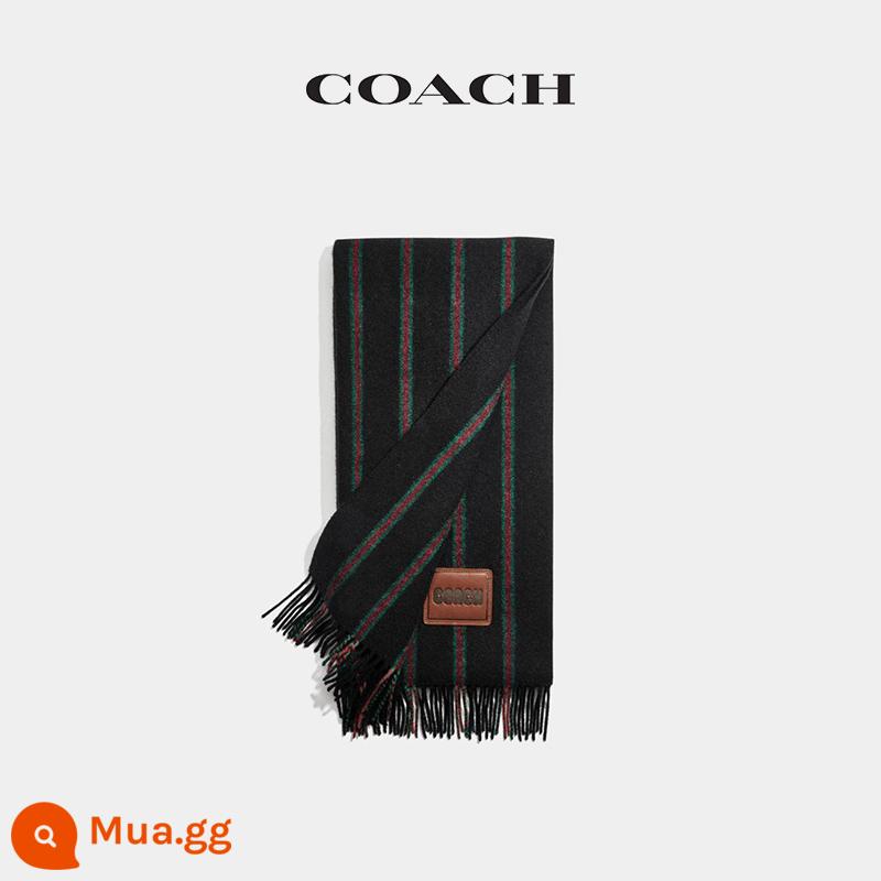 [Quà tặng năm mới] Khăn quàng cổ sọc đơn giản đa năng thời trang nam COACH/COACH - hải quân/đỏ