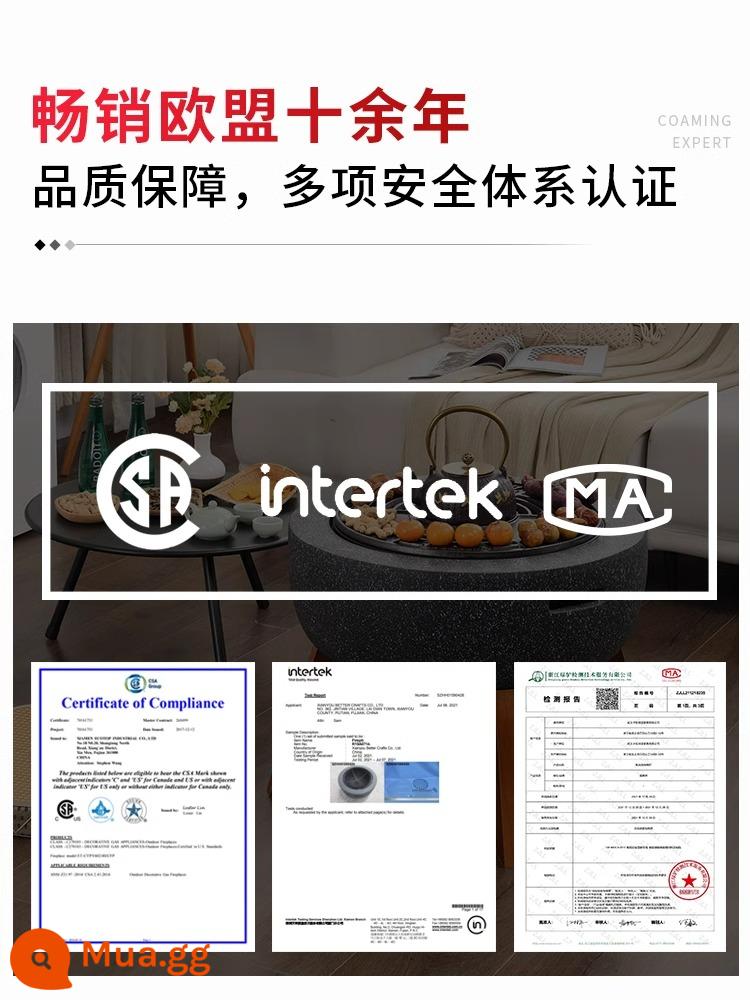 Bếp nướng trà mùa đông đặt xung quanh bếp, thiết bị bàn bếp nướng trong nhà trong gia đình, bộ hoàn chỉnh lò than sưởi ấm mùa đông - Chậu than men tráng men mới nâng cấp, tiêu chuẩn kiểm nghiệm EU