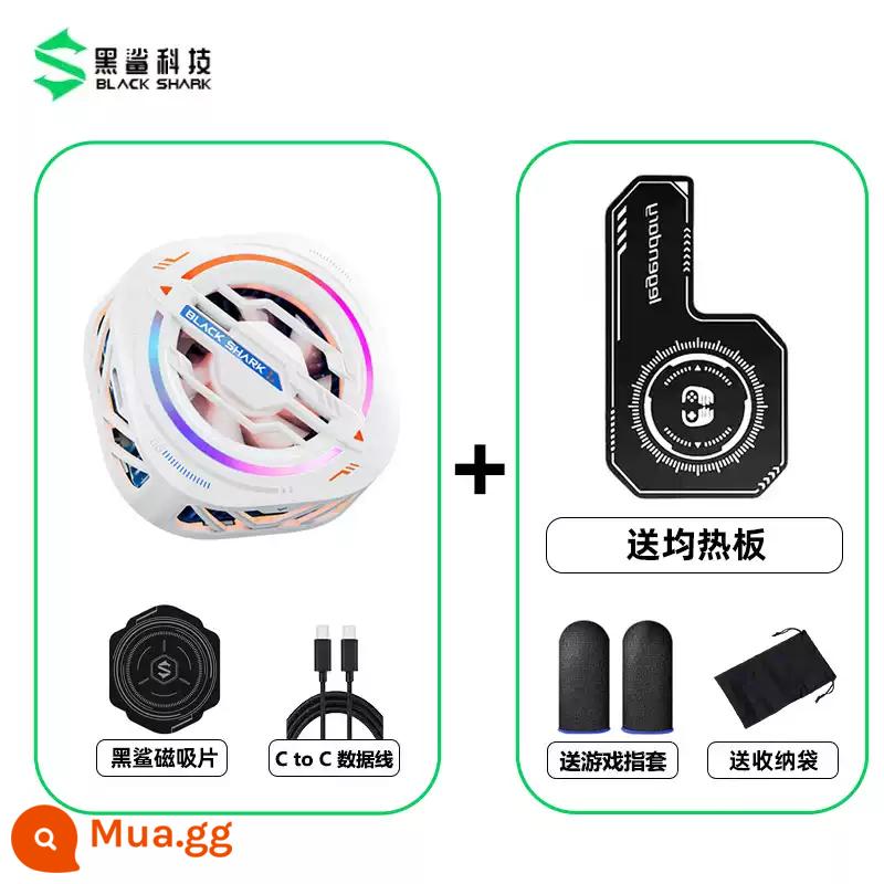 Bộ tản nhiệt cá mập đen 3Pro Điện thoại di động từ tính làm mát kín băng Clip bán dẫn Làm lạnh làm lạnh Artifact Bass Mute Thích hợp cho Apple Xiaomi Red Magic Feizhi OnePlus iQOO Realme OPPO Android - Black Shark Ice Magnet 3 Pro-White + Tấm hơi [SF]