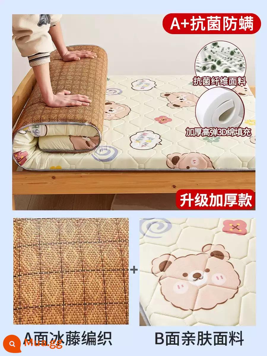 Nệm cao su đệm ký túc xá sinh viên giường đơn nệm chiếu tatami xốp cho thuê thảm đặc biệt đệm ngủ - Nệm Happy Bear=4.5cm-(A+kháng khuẩn và chống mạt 3D) có thể sử dụng được cả hai mặt