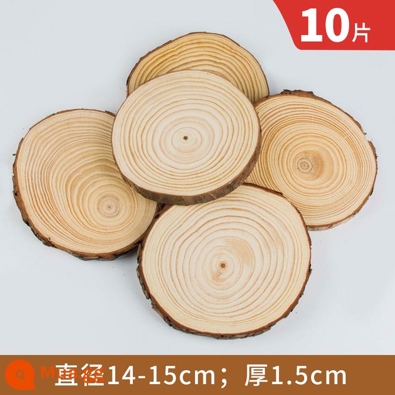 Gỗ tròn chip handmade tự làm chất liệu mẫu giáo vẽ tay chip gỗ tròn chip gỗ trang trí hàng năm nhẫn mảnh khối gỗ nhỏ - Đường kính 14-15cm, dày 1,5cm, 10 miếng