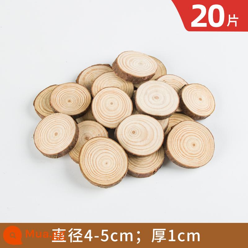 Gỗ tròn chip handmade tự làm chất liệu mẫu giáo vẽ tay chip gỗ tròn chip gỗ trang trí hàng năm nhẫn mảnh khối gỗ nhỏ - Đường kính 4-5cm, dày 1cm, 20 miếng