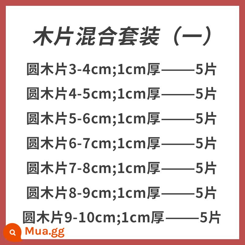 Gỗ tròn chip handmade tự làm chất liệu mẫu giáo vẽ tay chip gỗ tròn chip gỗ trang trí hàng năm nhẫn mảnh khối gỗ nhỏ - Bộ pha trộn dăm gỗ tròn lớn và nhỏ (1)