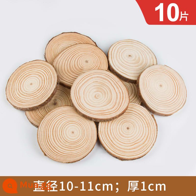 Gỗ tròn chip handmade tự làm chất liệu mẫu giáo vẽ tay chip gỗ tròn chip gỗ trang trí hàng năm nhẫn mảnh khối gỗ nhỏ - Đường kính 10-11cm, dày 1cm, 10 miếng