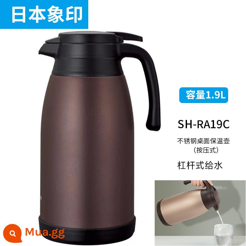 Bình giữ nhiệt chân không Zojirushi inox Nhật Bản SH-HA/HJ/HS10/15/19C bình giữ nhiệt gia đình - RA19C-1.9L Nâu