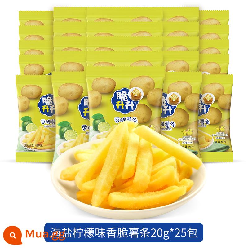 Khoai tây chiên giòn kiểu Pháp 20g*25 túi khoai tây chiên bơ mật ong tươi ăn vặt giải trí giòn - 25 gói muối biển vị chanh