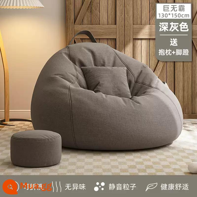 Sofa lười beanbag phòng ngủ chiếu tatami ban công vịnh cửa sổ ít vận động sofa thoải mái căn hộ nhỏ có thể ngủ và nằm đệm - [Big Mac 130*150] Xám đậm (đi kèm gối + bàn đạp + lớp lót độc lập)