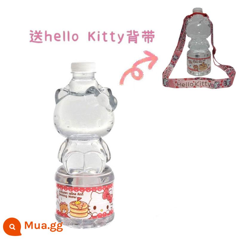 Spot Thái Lan Nước khoáng Sanrio Hellokitty Hello Kitty nước tinh khiết uống 711 chai dễ thương - 620ml*1 (bao gồm 1 dây đeo KT)