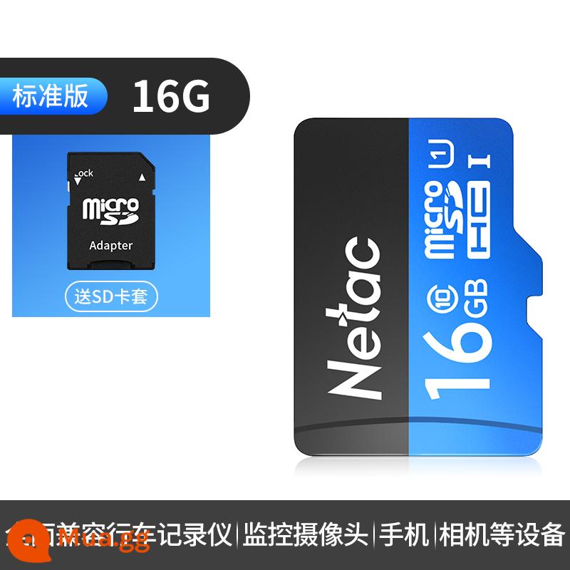 Thẻ nhớ Netac 64G P500 Công nghệ ghi và giám sát Blue C10/A1 Bảo mật Thẻ TF tốc độ cao Thẻ SD điện thoại di động - Công nghệ xanh 16G [đầu ghi/màn hình/điện thoại di động/máy ảnh phổ thông] ngăn chứa thẻ SD