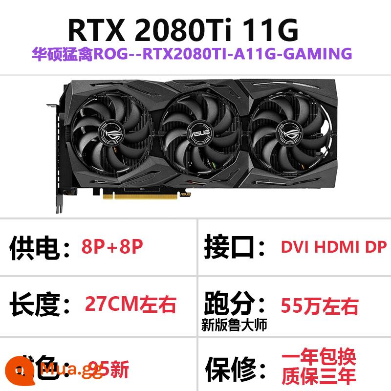 ASUS RTX2070 2080 8g 2080TI 11G GALAXY card đồ họa đã qua sử dụng độc lập đầy màu sắc - ASUS Raptor 2080Ti 11G