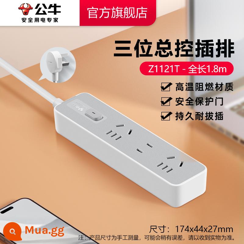 Bull Ổ Cắm Usb Cắm Nối Dài Dòng Nối Dài Cắm Bảng Dòng Nhà Đa Năng Chính Hãng Bộ Chuyển Đổi Đa Năng - Điều khiển chính ba vị trí-1.8m-Z1121T