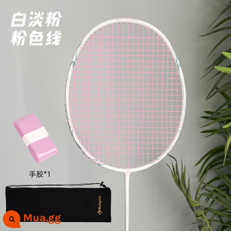 Vợt cầu lông Xunfeng K520 K520pro siêu nhẹ sợi carbon đầy đủ Xunfeng T520 Bộ vợt đánh đơn đôi - Chụp một lần: K520pro phiên bản nâng cấp [bột trắng có vạch hồng] tặng kèm 1 gel rửa tay + nắp chụp