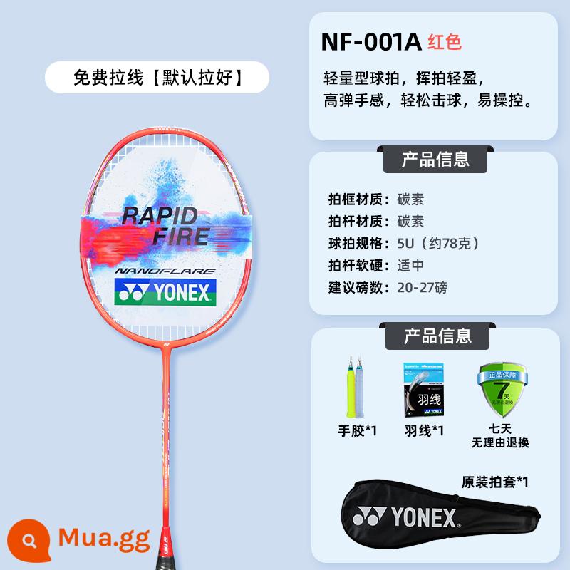 Vợt cầu lông Yonex 5U cung tên siêu nhẹ 7play full carbon YY nhẹ NF8S power pws sky axe 77 - Ji Quảng NF001A Đỏ 5U [Tội nhẹ]