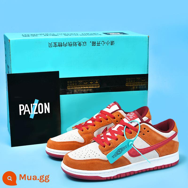 Putian Authentic aj1 low-top bồ hóng chính thức cửa hàng hàng đầu trang web chính thức aj giày nam giày thể thao nữ Putian cổ thấp - móc màu nâu đỏ [Miễn phí! Bộ ba chiếc hộp độc]