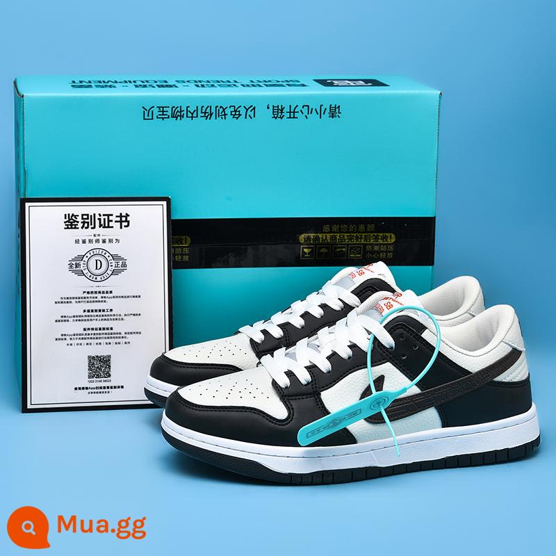 Putian Authentic aj1 low-top bồ hóng chính thức cửa hàng hàng đầu trang web chính thức aj giày nam giày thể thao nữ Putian cổ thấp - Dunk đen xám cam [quà tặng!Bộ ba hộp độc dược]