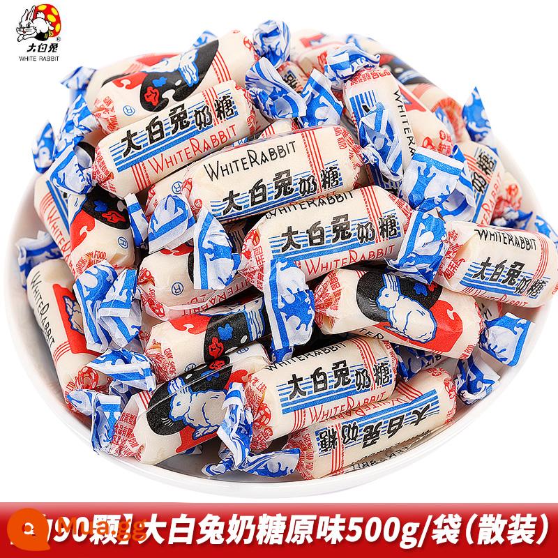 Kẹo Sữa Thỏ Trắng Guanshengyuan Chính Hãng Fudge Kẹo Cưới Kẹo Cưới Hoài Cổ Đồ Ăn Nhẹ Bán Buôn - [Khoảng 90 miếng] Hương nguyên bản 500g/túi chỉ 20,9 (số lượng lớn)