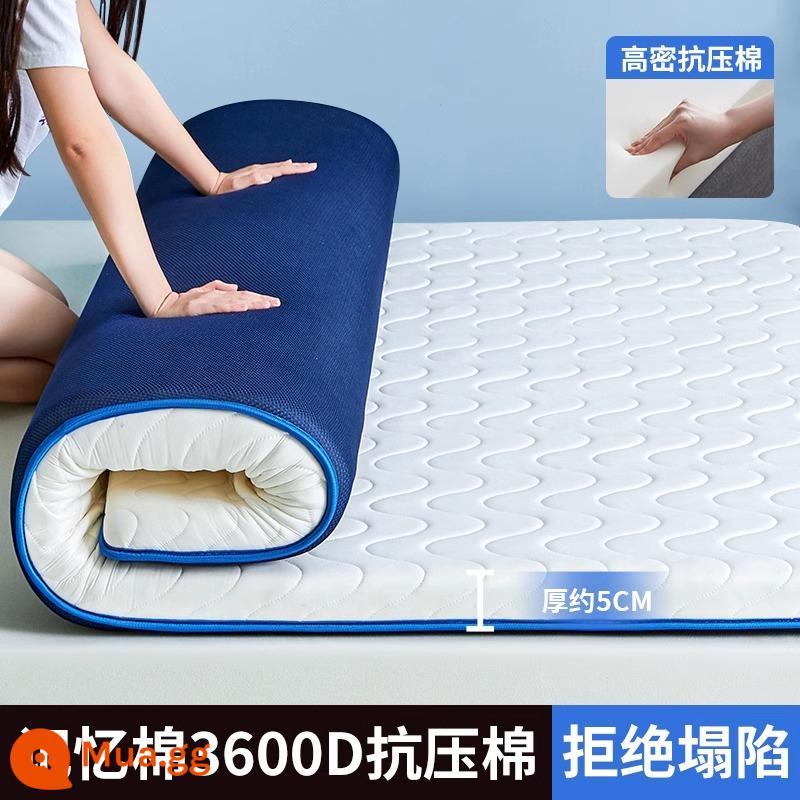 Nệm Cao Su Đệm Nhà Dày Cho Thuê Ký Túc Xá Đơn Mút Xốp Tatami Nệm - Sóng nhỏ màu trắng - dày khoảng 5cm [lõi bên trong được nâng cấp để không bị xẹp sau giấc ngủ dài - đế màu xanh thoáng khí]