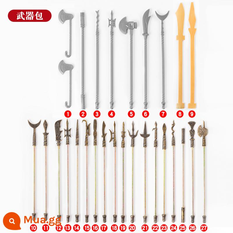 Người tre đồ chơi thủ công tự chế DIY chất liệu dành cho học sinh lớp 6 tiểu học người tre nhỏ thành phẩm đôi chiến đấu con rối - 27 vũ khí