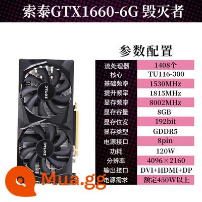 Card đồ họa chơi game MSI ASUS Đầy màu sắc GTX1660S 1080 RTX2060S 2070S 2080Ti - Kẻ hủy diệt Zotac GTX1660 6G