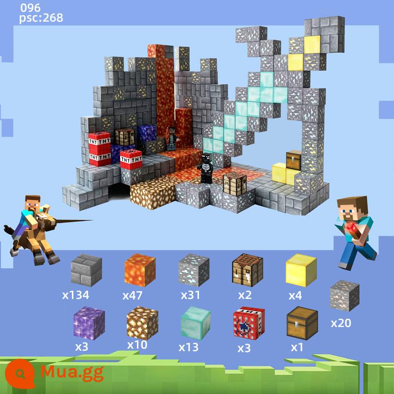 Khối từ tính Minecraft Bộ hoàn chỉnh của Nam châm ngoại vi MC Thế giới nhỏ Đồ chơi khối xây dựng từ tính nam châm - Đế kiếm kim cương (nâng cấp lên 2,3cm) 268 miếng miễn phí 9 nhân vật nhỏ mc96