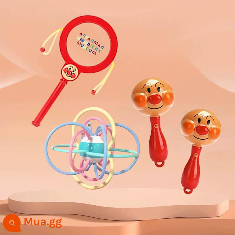 Đồ chơi cầm tay búa lục lạc cho bé sơ sinh Anpanman 0-6-12 tháng tuổi bé cầm nắm - 2 maracas + lục lạc + quả bóng Manhattan