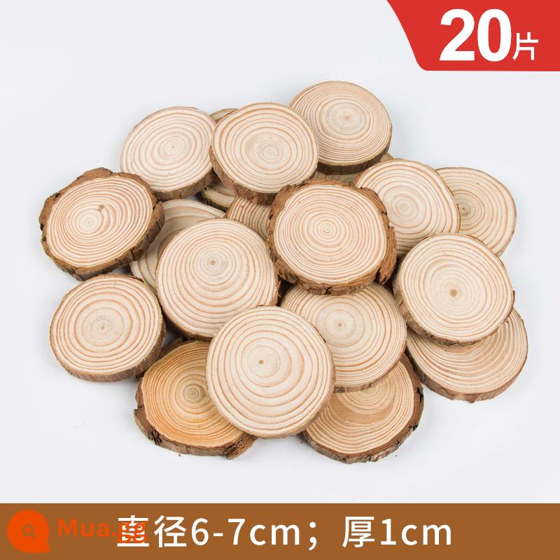 Gỗ tròn chip handmade tự làm chất liệu mẫu giáo vẽ tay chip gỗ tròn chip gỗ trang trí hàng năm nhẫn mảnh khối gỗ nhỏ - Đường kính 6-7cm, dày 1cm, 20 miếng