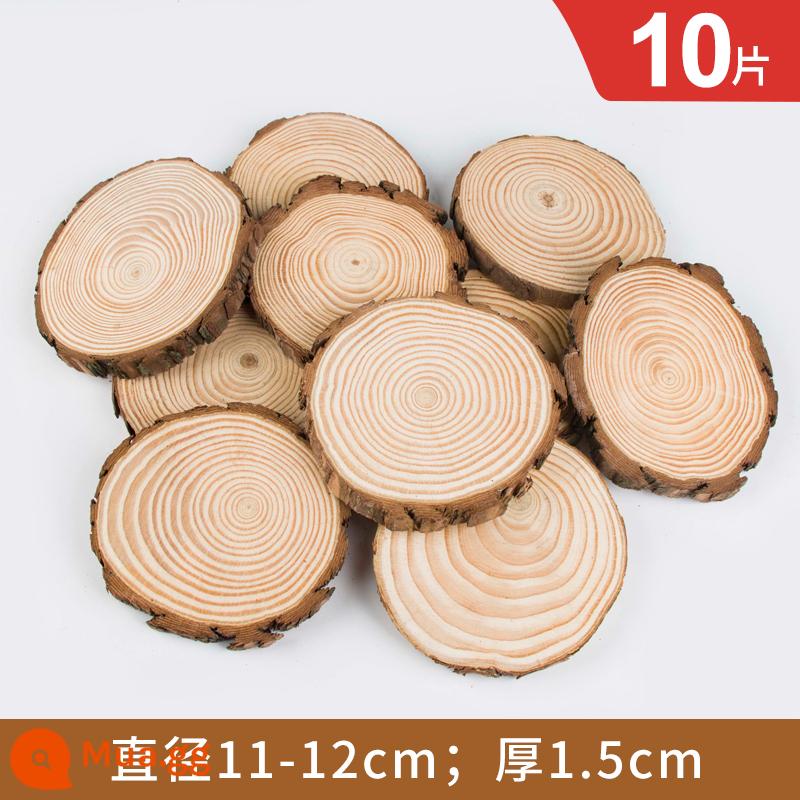 Gỗ tròn chip handmade tự làm chất liệu mẫu giáo vẽ tay chip gỗ tròn chip gỗ trang trí hàng năm nhẫn mảnh khối gỗ nhỏ - Đường kính 11-12cm, dày 1,5cm, 10 miếng