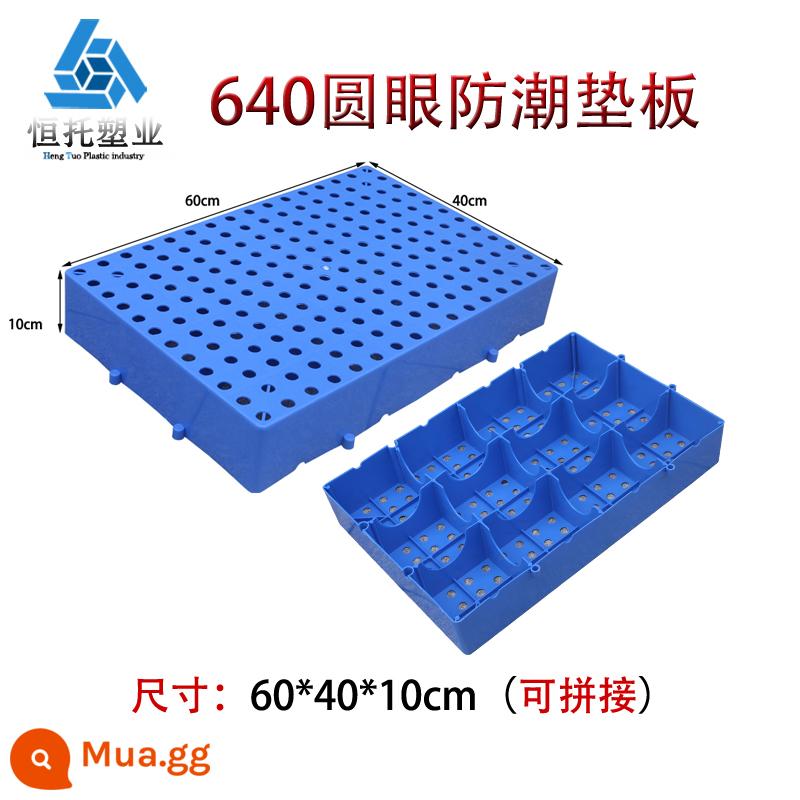 Nối nhựa pad chống ẩm pallet siêu thị khay nhỏ pad sàn board cao kho kệ kho pad board kho - 640 lỗ tròn 60*40*10cm màu xanh có thể ghép được