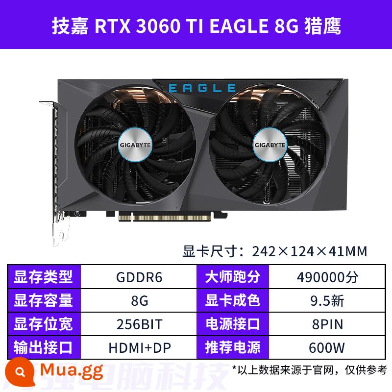 Card đồ họa cũ GALAXY MSI GTX1660super RTX2060S 2080 3060TI 3070 đầy màu sắc - Quạt kép Gigabyte RTX3060TI 8G Falcon