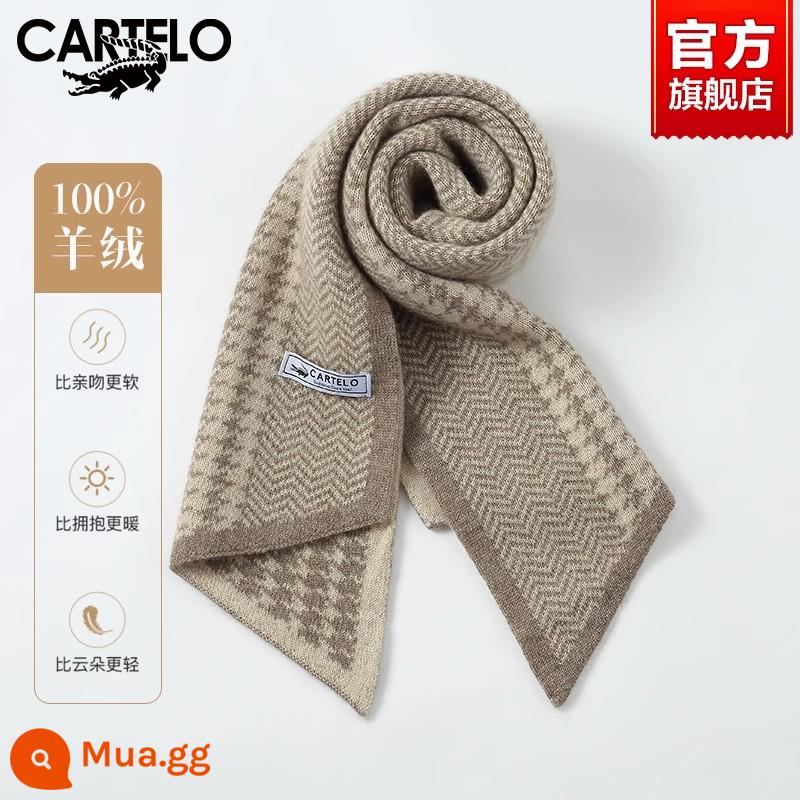 Khăn quàng cổ cá sấu cashmere nữ mùa đông 2022 mới thương hiệu lớn cao cấp cảm giác phiên bản Hàn Quốc phù hợp với tất cả các trận đấu len ấm khăn quàng cổ nhỏ nam - WX013-Lạc đà