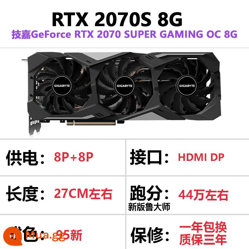 ASUS RTX2070 2080 8g 2080TI 11G GALAXY card đồ họa đã qua sử dụng độc lập đầy màu sắc - Quạt ba Gigabyte 2070S 8G