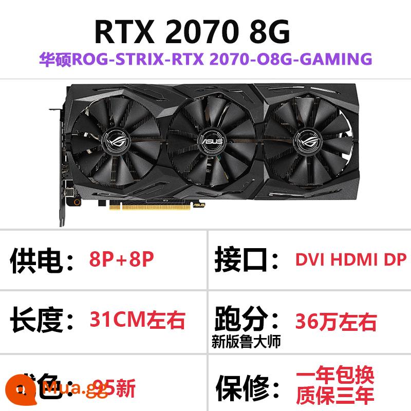 ASUS RTX2070 2080 8g 2080TI 11G GALAXY card đồ họa đã qua sử dụng độc lập đầy màu sắc - ASUS Raptor 2070 8G