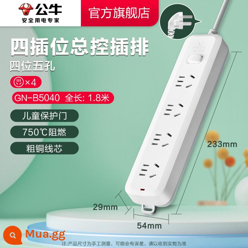 Bull Ổ Cắm Usb Cắm Nối Dài Dòng Nối Dài Cắm Bảng Dòng Nhà Đa Năng Chính Hãng Bộ Chuyển Đổi Đa Năng - [Điều khiển chính 4 bit] B5040-1.8m