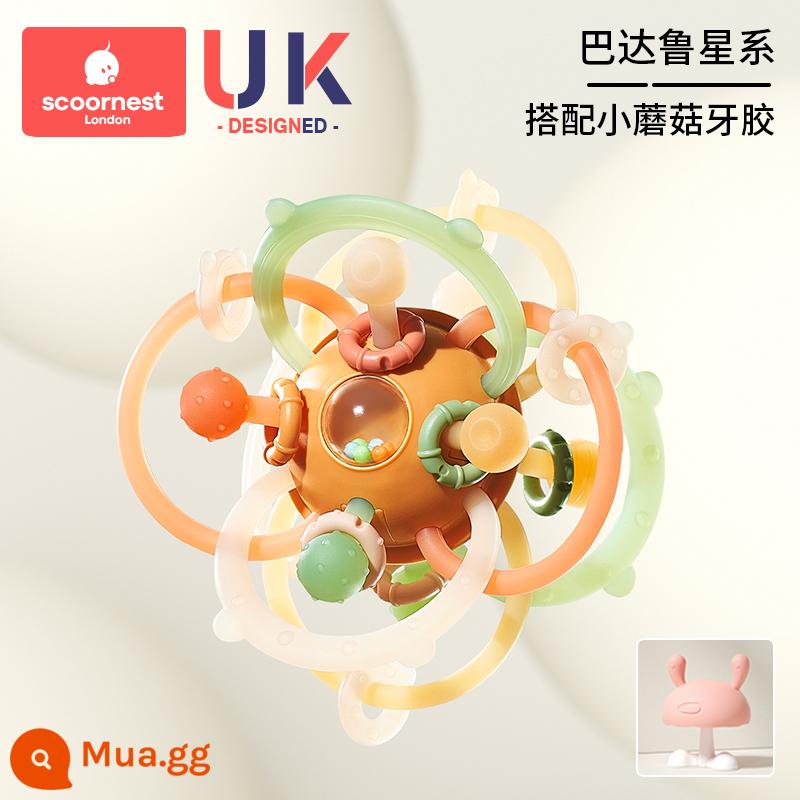 Kechao Manhattan tay cầm bóng cho bé silicone nhai miếng dán đồ chơi cho bé 0-6 tháng tuổi mọc răng dính 0-1 tuổi - Badalu Galaxy + Bột Cứng (Gee-Keo - Tặng kèm dây xích - Tặng kèm hộp bảo quản)