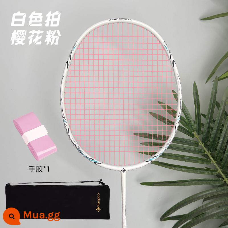 Vợt cầu lông Xunfeng K520 K520pro siêu nhẹ sợi carbon đầy đủ Xunfeng T520 Bộ vợt đánh đơn đôi - Một lần chụp: K520pro phiên bản nâng cấp [đường trắng hoa anh đào hồng] tặng kèm 1 gel rửa tay + vỏ bọc