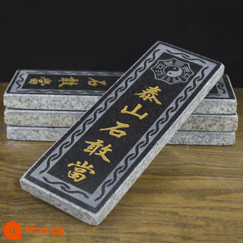 Taishan Shigandang Slate Bluestone Khắc Tường trong nhà và ngoài trời Thiếu góc Lấp đầy Góc Cắt đá Chữ Cinnabar Tùy chỉnh - 24x8x1.6 (mẫu bát quái chữ vàng)