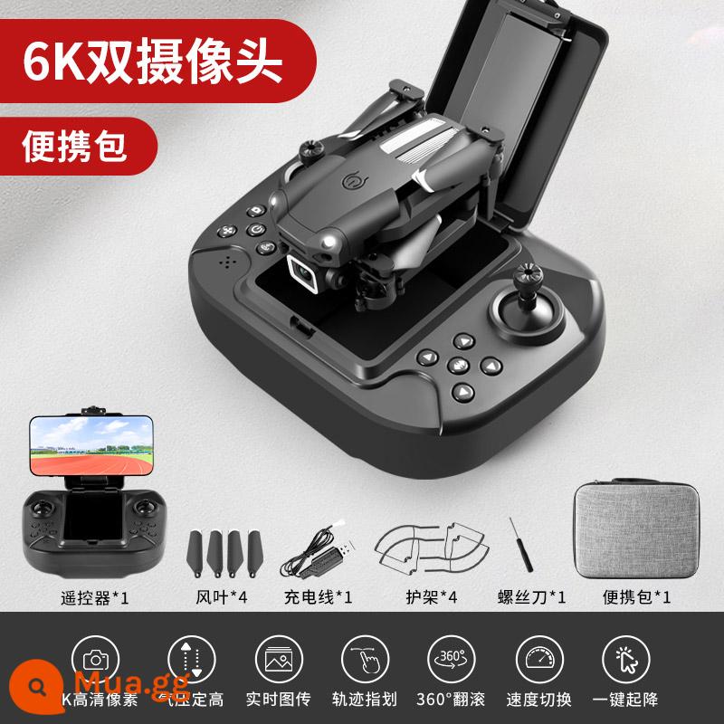 Internet người nổi tiếng mini drone chụp ảnh trên không máy bay điều khiển từ xa học sinh tiểu học nhỏ quadcopter cậu bé đồ chơi trẻ em - Camera kép 6K [Tránh chướng ngại vật 360°] Đen