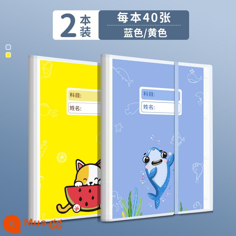 Túi lưu trữ giấy kiểm tra A3 Lưu trữ và hoàn thiện giấy lưu trữ và hoàn thiện hiện vật nhiều lớp thư mục chèn trong suốt dung lượng lớn học sinh tiểu học sử dụng sổ lưu trữ của học sinh trung học cơ sở và trung học phổ thông để đưa bài kiểm tra vào tập thông tin phân loại môn học - 2 tập (xanh và vàng)/mỗi tập 40 trang