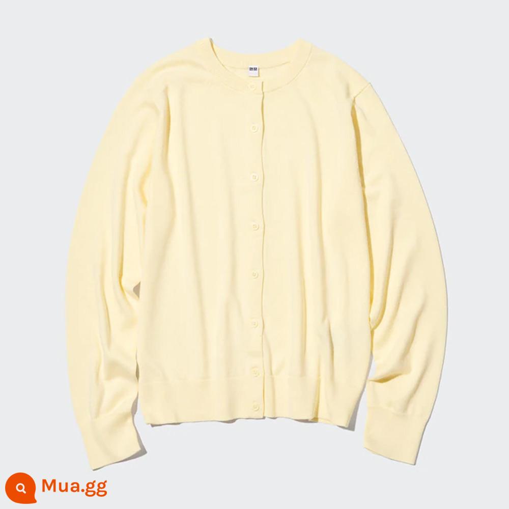 Áo Cardigan Nữ Uniqlo Cổ Tròn (Dài Tay Xuân Mới Năm Mới Màu Đỏ) 454764 UNIQLO - 41 Màu vàng mơ