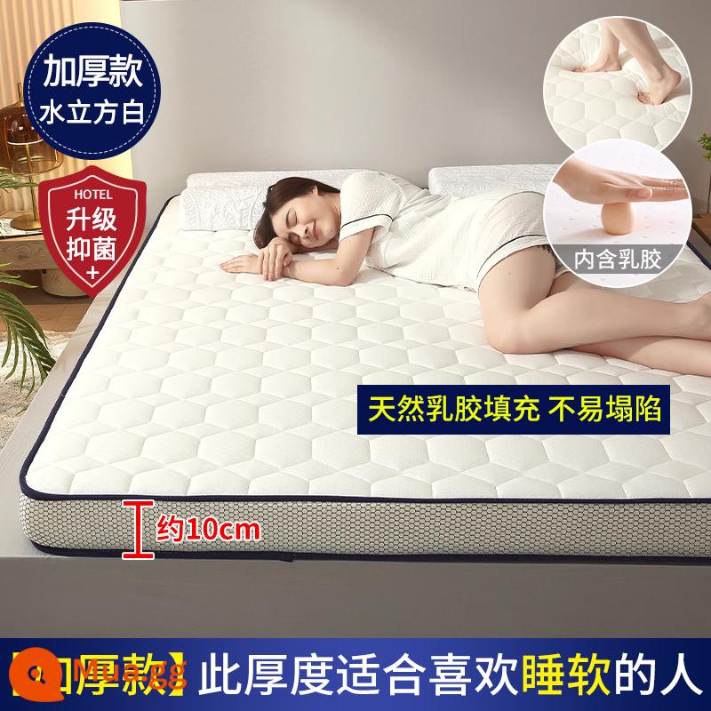 Nệm Cao Su Đệm Nhà Dày Cho Thuê Ký Túc Xá Đơn Mút Xốp Tatami Nệm - Dày khoảng 10 cm - khối nước ba chiều màu trắng [làm đầy mủ cao su không dễ xẹp]