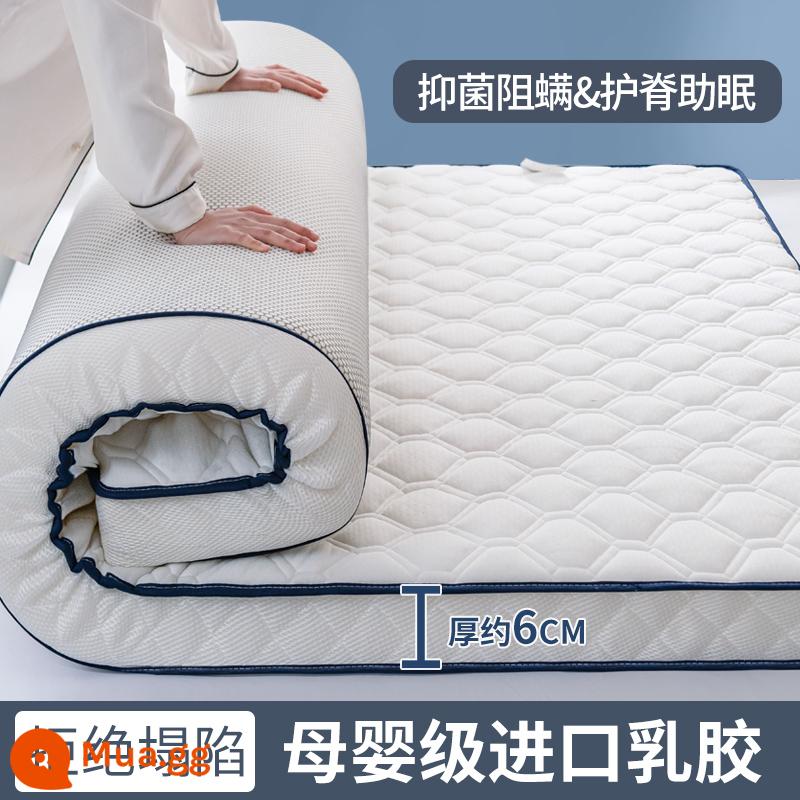 Nệm Cao Su Đệm Nhà Dày Cho Thuê Ký Túc Xá Đơn Mút Xốp Tatami Nệm - Kiểu dệt kim - ba chiều - màu trắng trang nhã - dày khoảng 6 cm [lấp đầy mủ cao su không dễ xẹp]