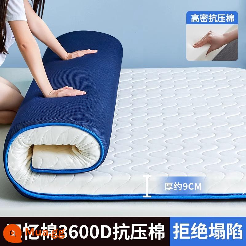 Nệm Cao Su Đệm Nhà Dày Cho Thuê Ký Túc Xá Đơn Mút Xốp Tatami Nệm - Sóng nhỏ màu trắng - dày khoảng 9cm [lõi bên trong được nâng cấp để không bị xẹp sau giấc ngủ dài - đế màu xanh thoáng khí]