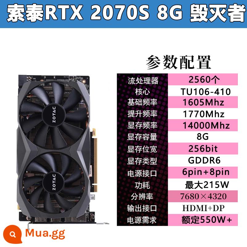 Card đồ họa chơi game MSI ASUS Đầy màu sắc GTX1660S 1080 RTX2060S 2070S 2080Ti - Kẻ hủy diệt Zotac RTX 2070S 8G