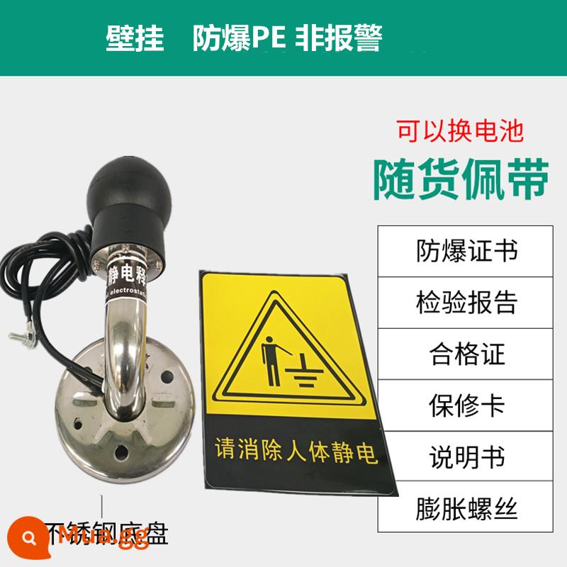 Bộ giải phóng tĩnh điện cơ thể con người an toàn nội tại giúp loại bỏ bóng chống cháy nổ công cụ cột giải phóng tĩnh điện thiết bị hướng dẫn cảm ứng - Treo tường + PE chống cháy nổ không báo động