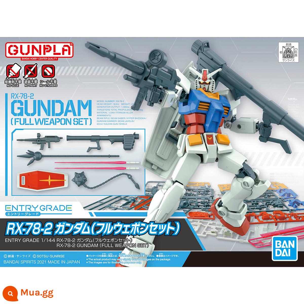 Mô hình lắp ráp Bandai EG 1/144 Gundam RX-78-2 Yuanzu Assault Assault Bull NU Gundam - Gundunda nguyên bản được trang bị vũ khí đầy đủ, sẵn sàng để bán đấu giá.